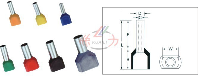 El equipo eléctrico del conector de la encrespadura del extremo del perno del cordón planchado en frío aisló KLI-9931556 400pcs